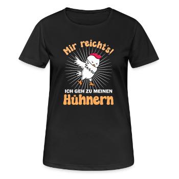 Huhn Hühner - Frauen T-Shirt atmungsaktiv - Schwarz - Vorne - AI Model Female 172 light (172cm)