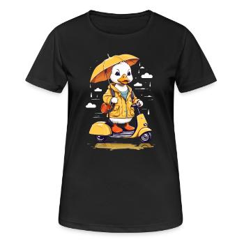 Canard au rouleau - T-shirt respirant Femme - noir - Devant - AI Model Female 172 light (172cm)