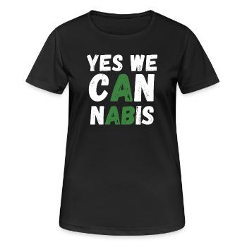 Oui, nous le cannabis ! - T-shirt respirant Femme - noir - Devant - AI Model Female 172 light (172cm)