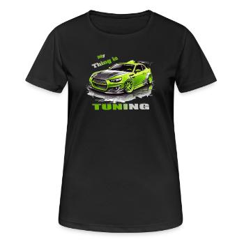 Tuning Voiture - T-shirt respirant Femme - noir - Devant - AI Model Female 172 light (172cm)