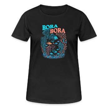Bora Bora - Korallenriff - Frauen T-Shirt atmungsaktiv - Schwarz - Vorne - AI Model Female 172 light (172cm)