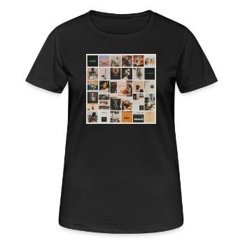 Nach oben Mosaik Musik - Frauen T-Shirt atmungsaktiv - Schwarz - Vorne - AI Model Female 172 light (172cm)