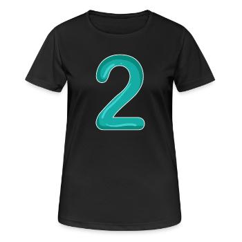 2 - Number - Number Two - Women's Breathable T-Shirt - black - Front - AI Model Female 172 light (172cm)