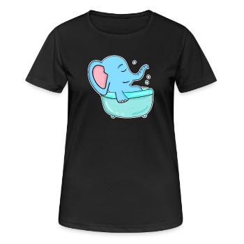 Baignoire Elephant - T-shirt respirant Femme - noir - Devant - AI Model Female 172 light (172cm)