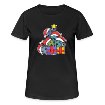 Cat Tree Christmas Christmas Tree - Women's Breathable T-Shirt - black - Front - AI Model Female 172 light (172cm)