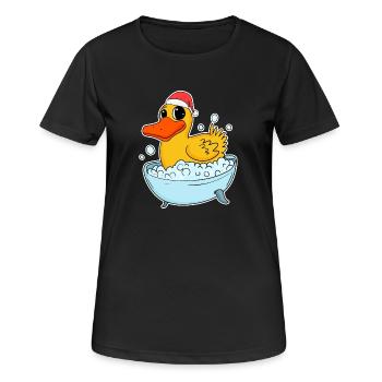 Badeente Ente Weihnachten - Frauen T-Shirt atmungsaktiv - Schwarz - Vorne - AI Model Female 172 light (172cm)