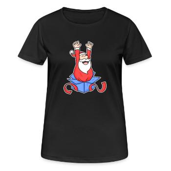 Santa Claus Surprise - Women's Breathable T-Shirt - black - Front - AI Model Female 172 light (172cm)