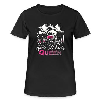 Skier après-ski bunny party pistensau - T-shirt respirant Femme - noir - Devant - AI Model Female 172 light (172cm)