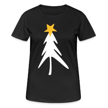 Sapin Étoile Noël Noël skandi - T-shirt respirant Femme - noir - Devant - AI Model Female 172 light (172cm)