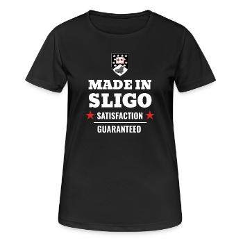 Made in Sligo Satisfaction Guaranteed Ireland - Women's Breathable T-Shirt - black - Front - AI Model Female 172 light (172cm)