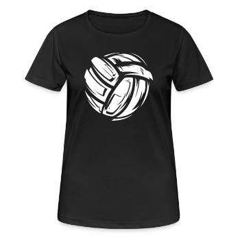 Volleyball Symbol Stoffe Material weiß Spiel icon - Frauen T-Shirt atmungsaktiv - Schwarz - Vorne - AI Model Female 172 light (172cm)