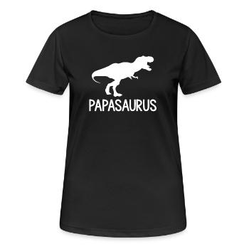 T shirt humoristique papasaurus - T-shirt respirant Femme - noir - Devant - AI Model Female 172 light (172cm)