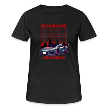 Tokyo Drive Soleil Levant - T-shirt respirant Femme - noir - Devant - AI Model Female 172 light (172cm)