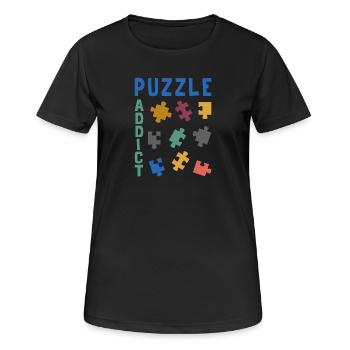 Puzzle addict - Women's Breathable T-Shirt - black - Front - AI Model Female 172 light (172cm)