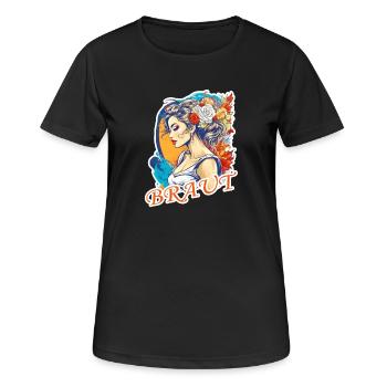 Braut - Frauen T-Shirt atmungsaktiv - Schwarz - Vorne - AI Model Female 172 light (172cm)