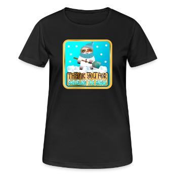 PELLETER LA NEIGE - MERCI PARESSEUX - T-shirt respirant Femme - noir - Devant - AI Model Female 172 light (172cm)