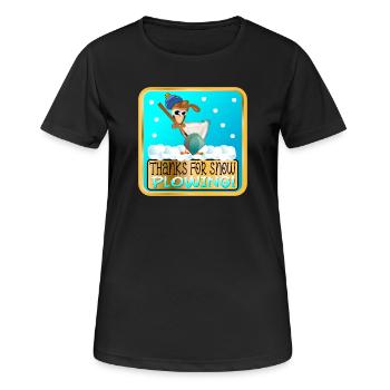 WINTERHUHN - DANKE FÜRS SCHNEEPFLÜGEN - Frauen T-Shirt atmungsaktiv - Schwarz - Vorne - AI Model Female 172 light (172cm)