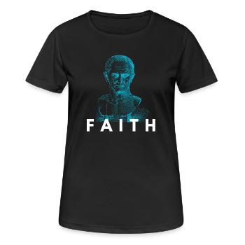 Marcus Aurelius Stoic Philosophy Faith Shirt - Women's Breathable T-Shirt - black - Front - AI Model Female 172 light (172cm)