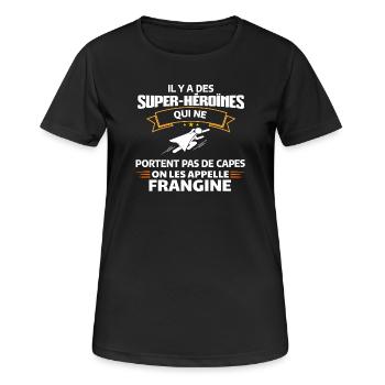Super-Héroïne Frangine T-Shirt Empowerment - T-shirt respirant Femme - noir - Devant - AI Model Female 172 light (172cm)