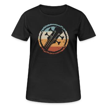 Sunset Guitar Circle - Women's Breathable T-Shirt - black - Front - AI Model Female 172 light (172cm)