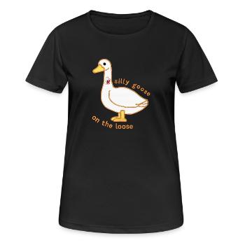 silly goose on the loose - Women's Breathable T-Shirt - black - Front - AI Model Female 172 light (172cm)