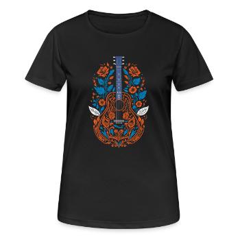Artistique Guitare Illustration - T-shirt respirant Femme - noir - Devant - AI Model Female 172 light (172cm)