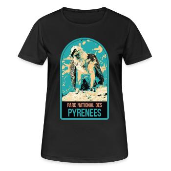 Bartgeier Pyrenäen-Nationalpark: majestätische Fauna - Frauen T-Shirt atmungsaktiv - Schwarz - Vorne - AI Model Female 172 light (172cm)