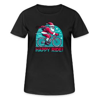 Bonne sortie de Noël Saint-Nicolas sur le vélo de route - T-shirt respirant Femme - noir - Devant - AI Model Female 172 light (172cm)