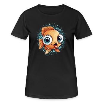 Petit poisson sucré - T-shirt respirant Femme - noir - Devant - AI Model Female 172 light (172cm)