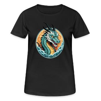 See Drachen - Frauen T-Shirt atmungsaktiv - Schwarz - Vorne - AI Model Female 172 light (172cm)