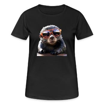 Maulwurf mit Sonnenbrille Liebe Süße Maulwürfe - Frauen T-Shirt atmungsaktiv - Schwarz - Vorne - AI Model Female 172 light (172cm)