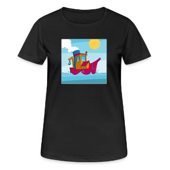 Buntes Bild eines lustigen Schleppers - Frauen T-Shirt atmungsaktiv - Schwarz - Vorne - AI Model Female 172 light (172cm)