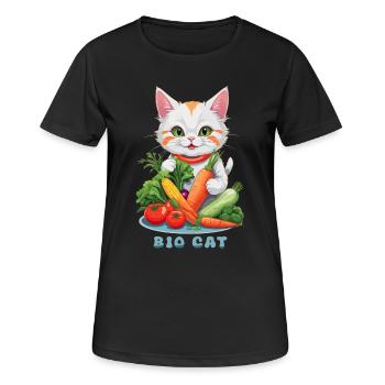 Organic Cat - Women's Breathable T-Shirt - black - Front - AI Model Female 172 light (172cm)