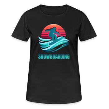 Lebendige Snowboard-Surfszene - Frauen T-Shirt atmungsaktiv - Schwarz - Vorne - AI Model Female 172 light (172cm)