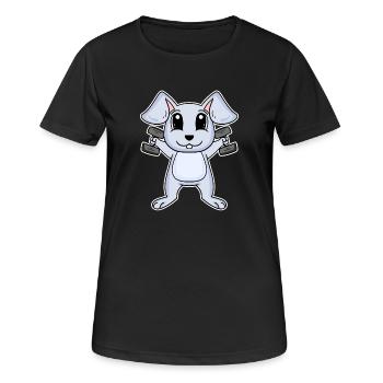 Hase Hantel Training Krafttraining Fitness - Frauen T-Shirt atmungsaktiv - Schwarz - Vorne - AI Model Female 172 light (172cm)