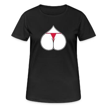 Ass Heart Love - Women's Breathable T-Shirt - black - Front - AI Model Female 172 light (172cm)