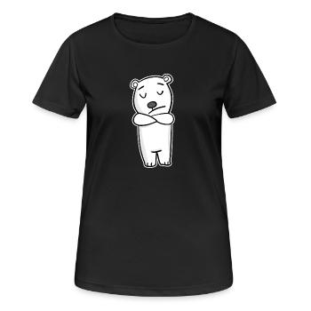 Polar bear is annoyed - Women's Breathable T-Shirt - black - Front - AI Model Female 172 light (172cm)