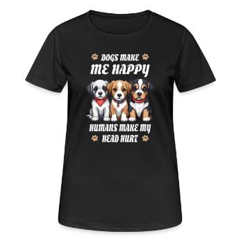 Hunde machen mich Glücklich... - Frauen T-Shirt atmungsaktiv - Schwarz - Vorne - AI Model Female 172 light (172cm)