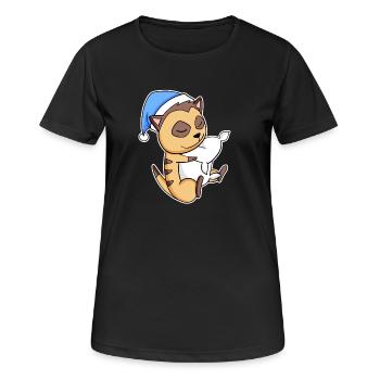 Meerkat with pillow and sleepy cap - Women's Breathable T-Shirt - black - Front - AI Model Female 172 light (172cm)