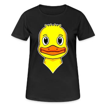 Tête d’animal de canard Tête d’animal Tête de canard - T-shirt respirant Femme - noir - Devant - AI Model Female 172 light (172cm)