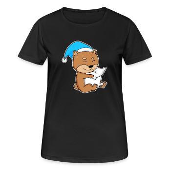 Shiba Inu Sleeping Fatigue Dog - Women's Breathable T-Shirt - black - Front - AI Model Female 172 light (172cm)