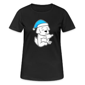 Pyrenean Mountain Dog Sleeping Fatigue Dog - Women's Breathable T-Shirt - black - Front - AI Model Female 172 light (172cm)