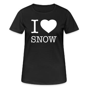 I LOVE SNOW - Frauen T-Shirt atmungsaktiv - Schwarz - Vorne - AI Model Female 172 light (172cm)