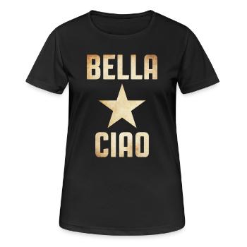 Partisanengesang - Frauen T-Shirt atmungsaktiv - Schwarz - Vorne - AI Model Female 172 light (172cm)