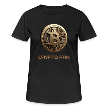 Bitcoin 3D Kryptowährung - Frauen T-Shirt atmungsaktiv - Schwarz - Vorne - AI Model Female 172 light (172cm)