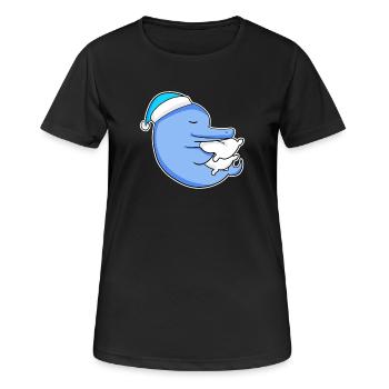 Delfin mit Kissen und Schlafmütze - Frauen T-Shirt atmungsaktiv - Schwarz - Vorne - AI Model Female 172 light (172cm)