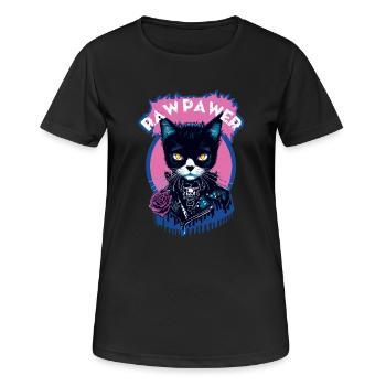 Gothic Katze - Frauen T-Shirt atmungsaktiv - Schwarz - Vorne - AI Model Female 172 light (172cm)