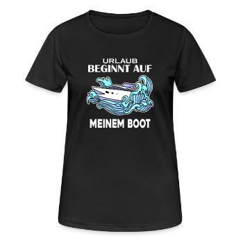 Boot - Frauen T-Shirt atmungsaktiv - Schwarz - Vorne - AI Model Female 172 light (172cm)