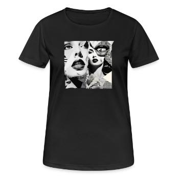 Conception de fragments d’images - T-shirt respirant Femme - noir - Devant - AI Model Female 172 light (172cm)