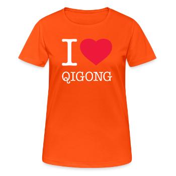 I LOVE QIGONG - Women's Breathable T-Shirt - neon orange - Front - AI Model Female 172 dark (172cm)